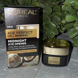 NEW! L'Oreal Paris Age Perfect Cell Renewal Midnight Eye‎ Opener Cream 0.5oz NIB